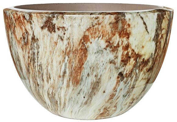 Pot Mia | Bruin Marmer - Rond - Laag - D40 H25