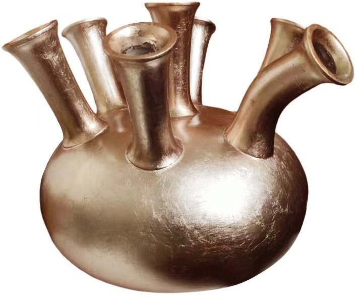 Trompetvaas | Koper Bladzilver - D40 H38