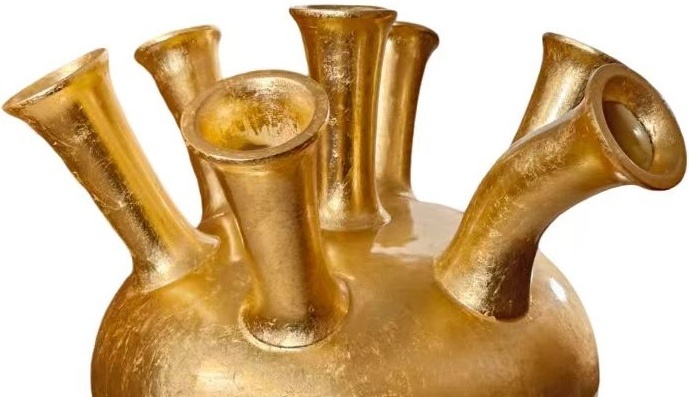 Trompetvaas | Goud Bladzilver - D40 H38