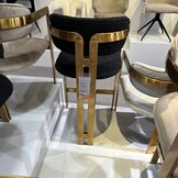 Barstoel Tribanto Bouclé Zwart stof - Geborsteld Goud