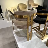 Eetkamerstoel Tribanto Velvet Taupe stof - Geborsteld Goud