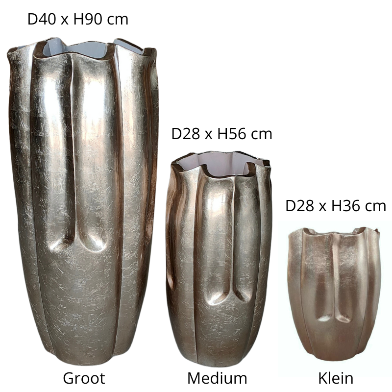 Vaas Fiore |  Koper Bladzilver D40 H90