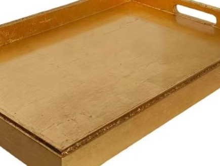 Dienblad Dolce | Goud Bladzilver  | Rechthoekig