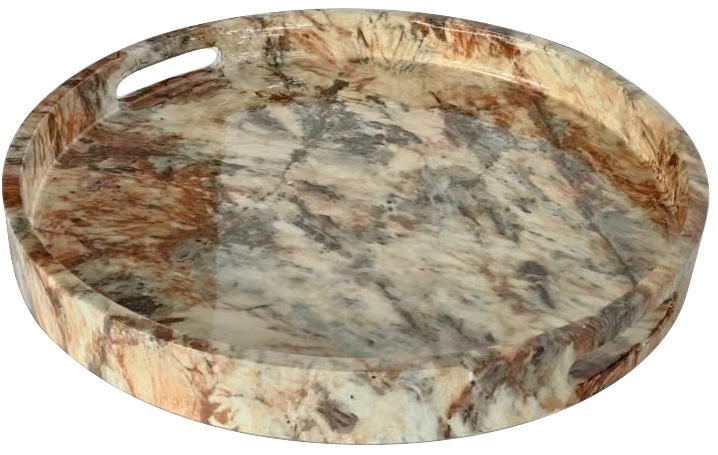 Dienblad Dolce | Bruin Marmer  | Rond