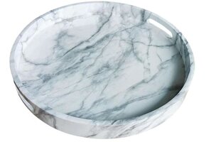 Dienblad Dolce | Wit Marmer  | Rond