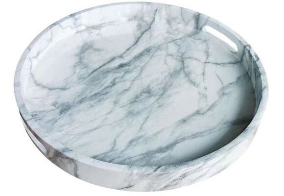 Dienblad Dolce | Wit Marmer  | Rond