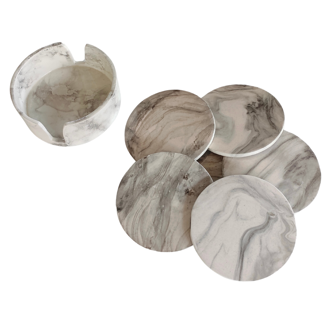 Onderzetters Nola | Wit marmer