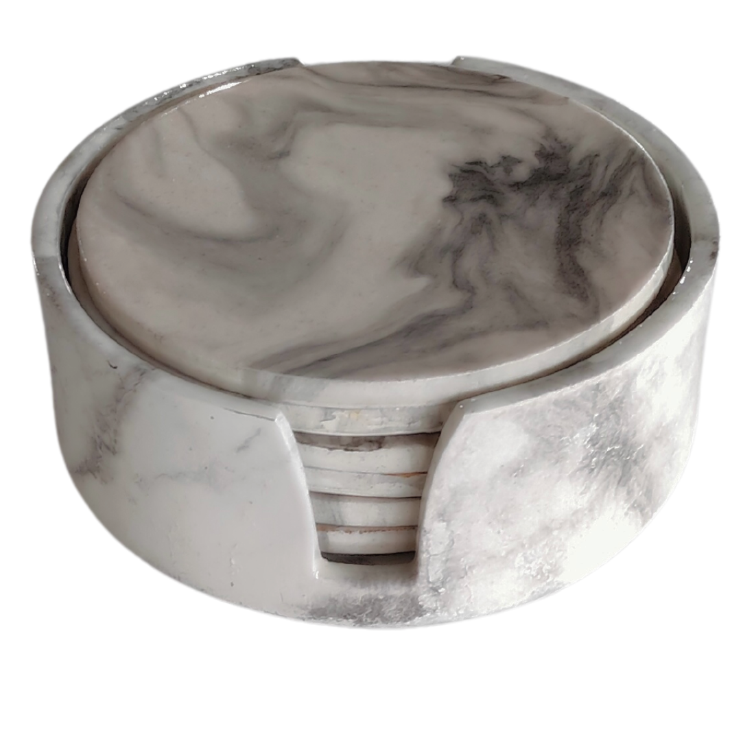 Onderzetters Nola | Wit marmer