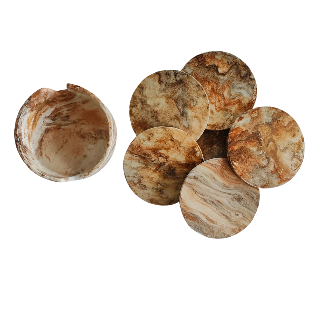 Onderzetters Nola | Bruin Marmer