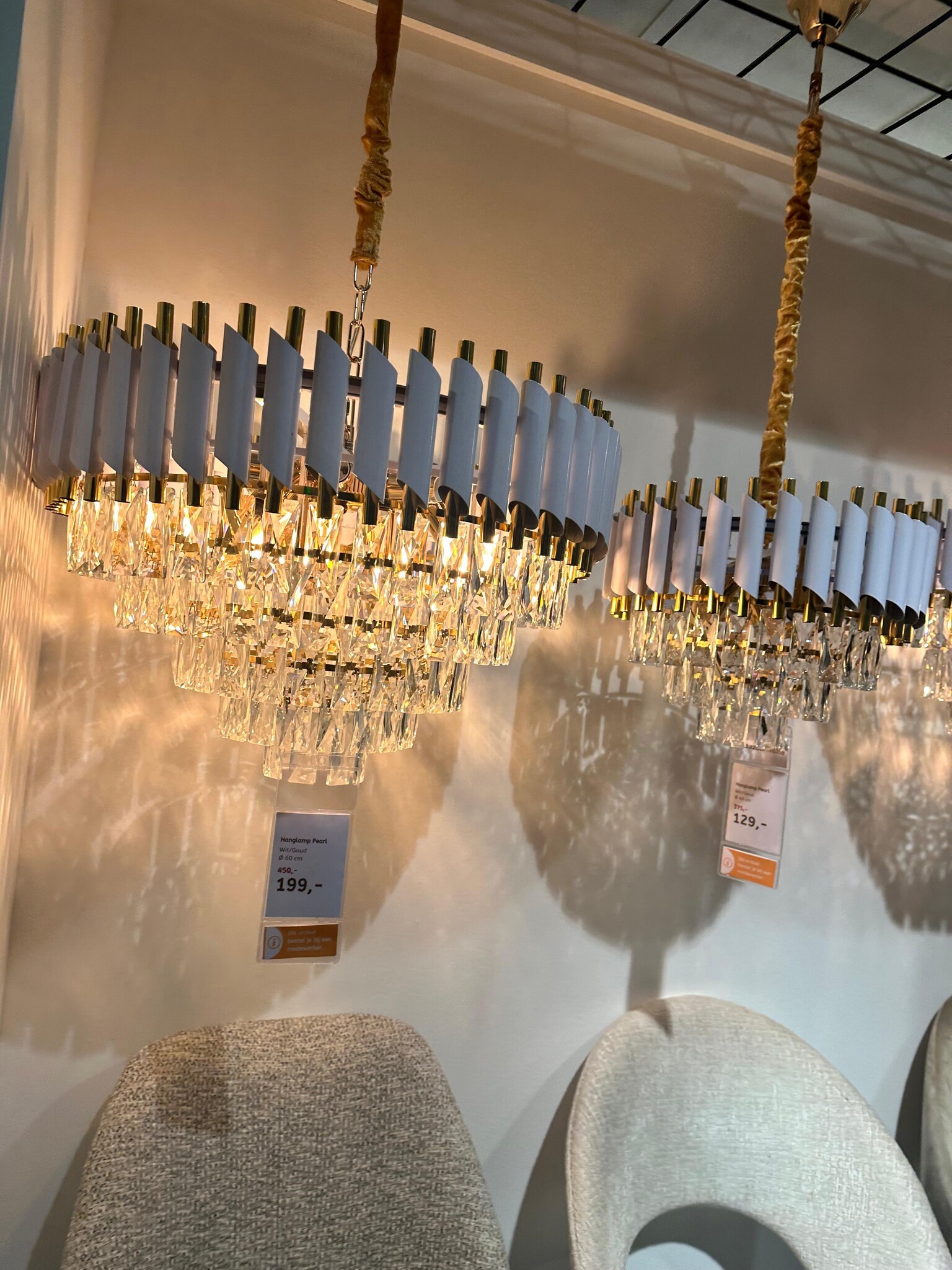 Hanglamp Pearl  Wit/Goud - Eric Kuster Style