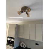 Plafondlamp Aura  - Champagne - 3 lichts - Rond - Amber glas