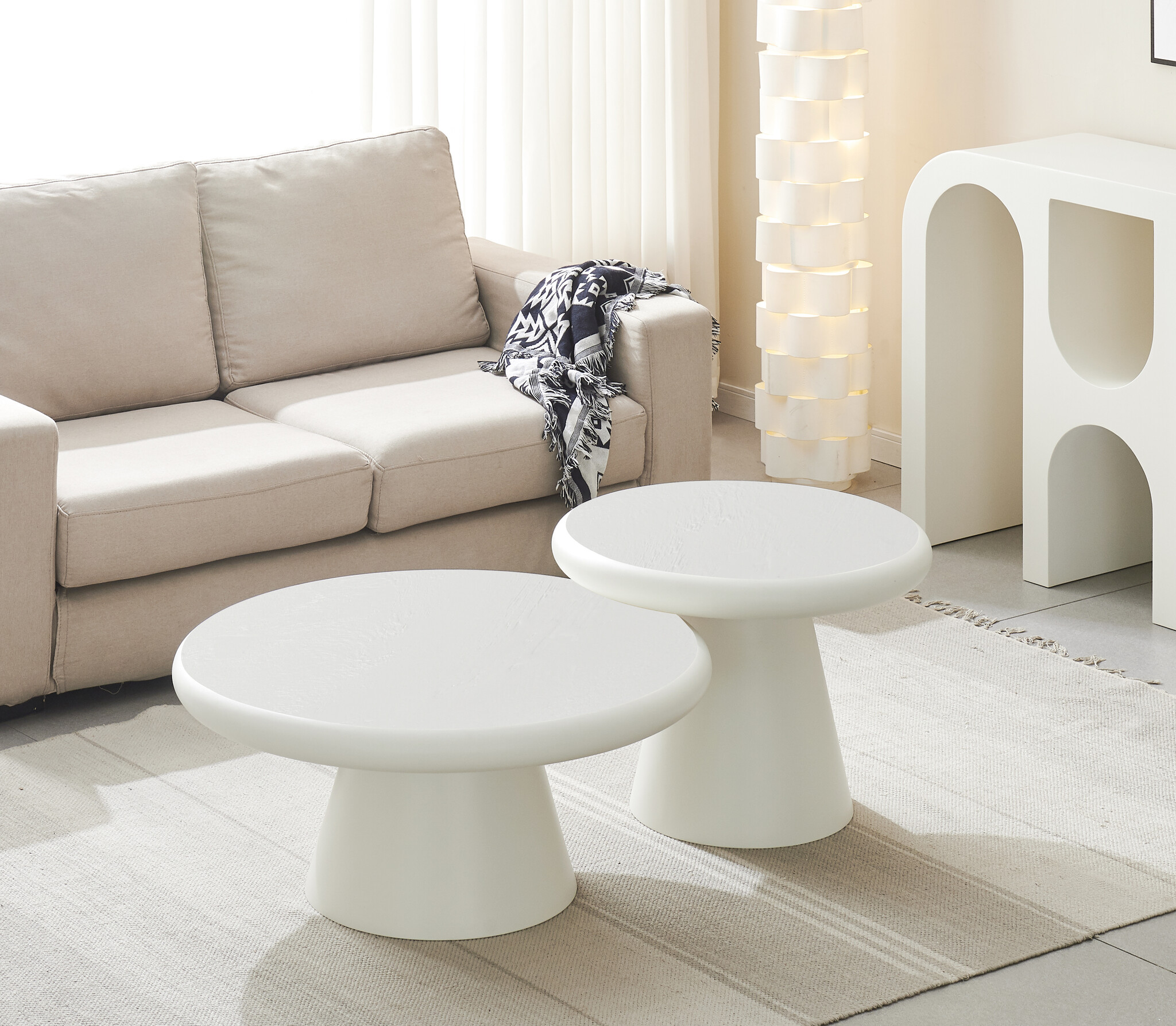 Salontafel Amy | Set van 2 | Rond - Japandi