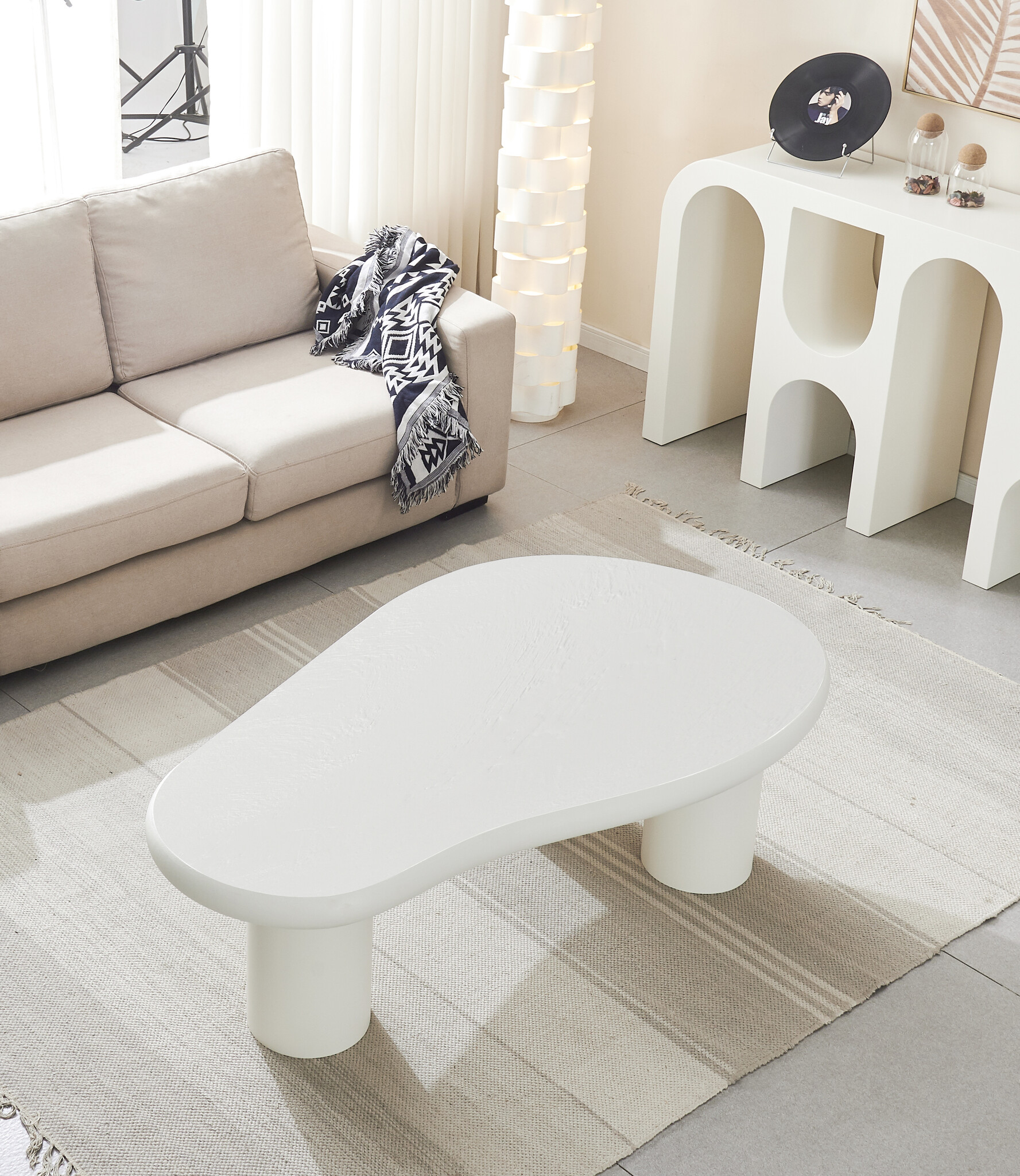 Salontafel Amy 130 cm Organisch - Japandi | Ronde poten