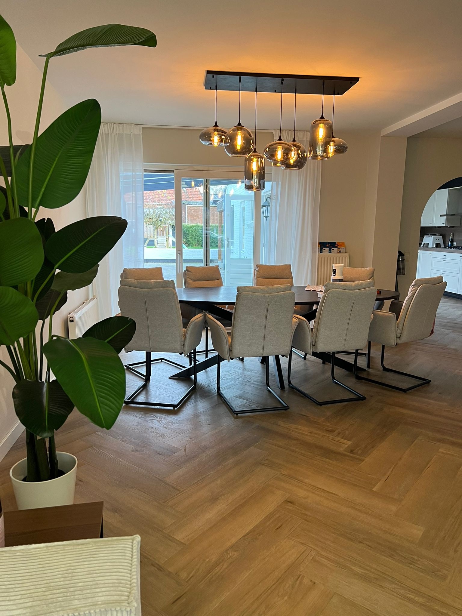 Hanglamp Smoke glas 7 lichts Mix