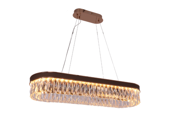Hanglamp Rima - Ovaal | Rosé goud - 95 x 30 cm
