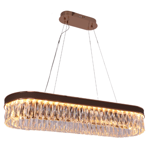 Hanglamp Rima - Ovaal | Rosé goud - 95 x 30 cm