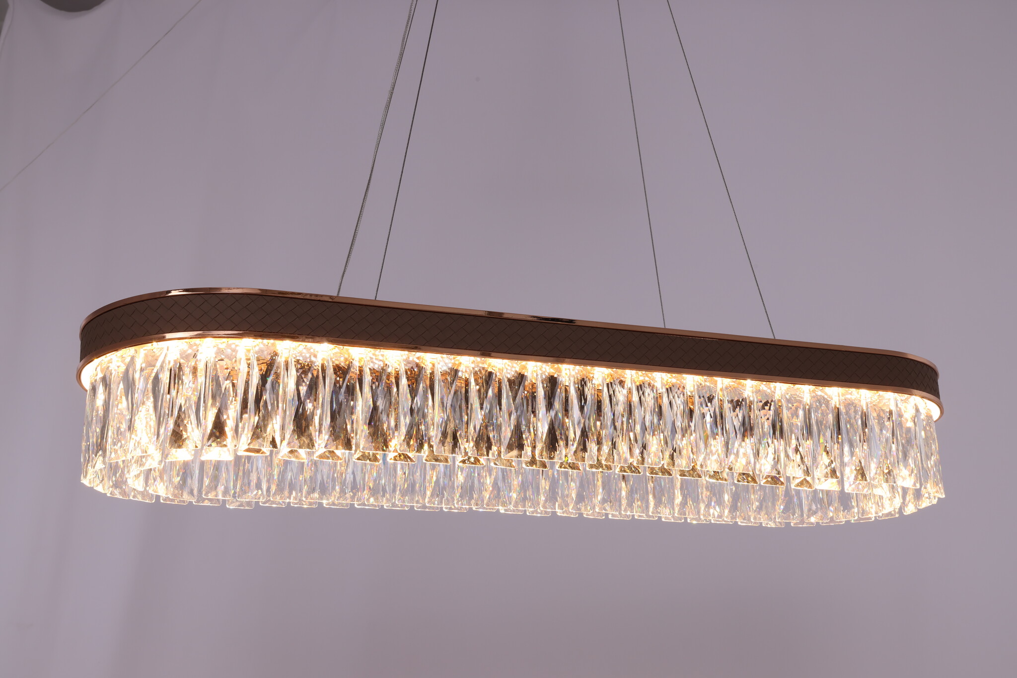 Hanglamp Rima - Ovaal | Rosé goud - 95 x 30 cm