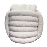 Geknoopte poef Twist | Teddy wit