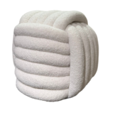 Geknoopte poef Twist | Teddy wit
