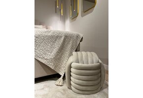 Geknoopte poef Twist | Velvet Taupe