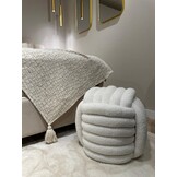 Geknoopte poef Twist | Teddy wit