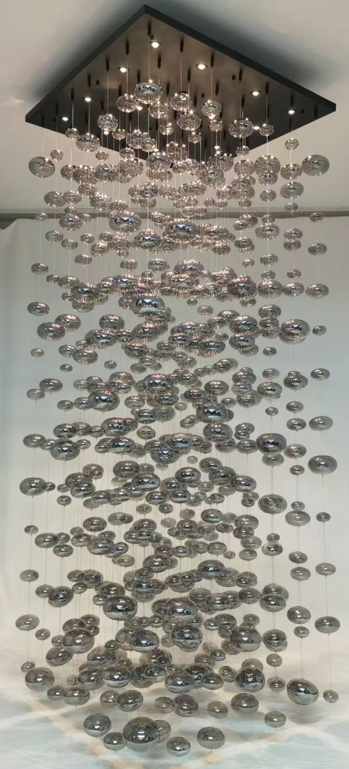 Videlamp Bubbles Smoke glas D100 x H250 cm