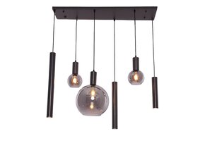 Hanglamp Aura  - Zwart - 6 lichts - Rechthoekig