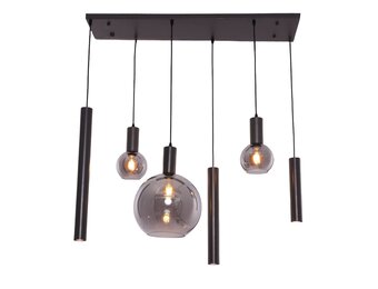 Hanglamp Aura  - Zwart - 6 lichts - Rechthoekig