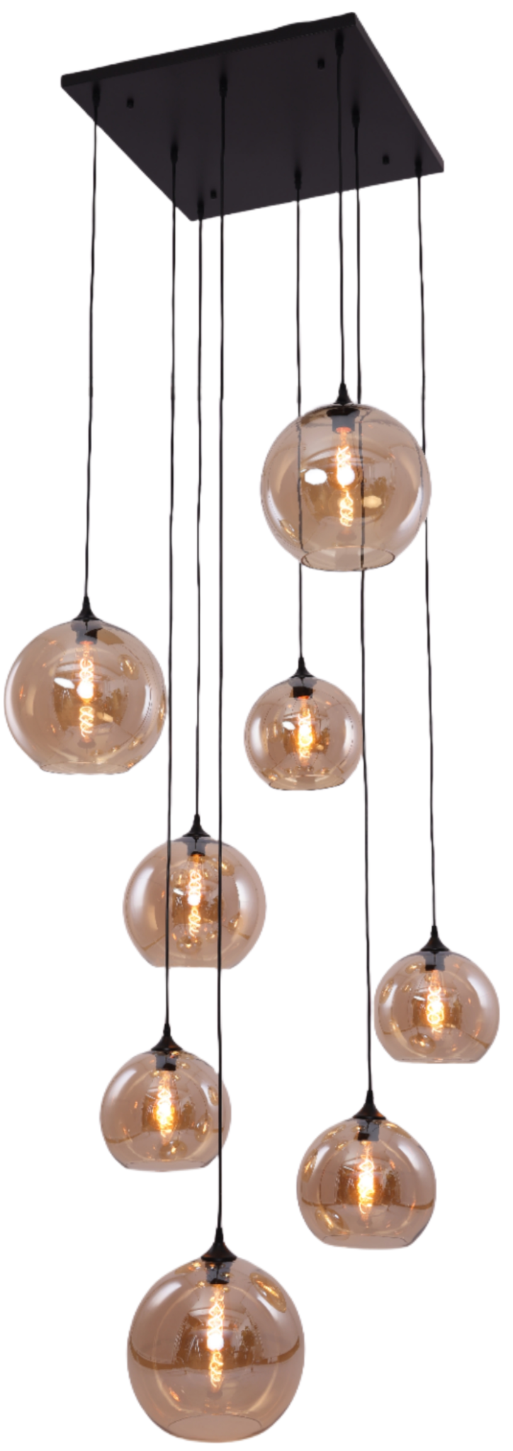 Videlamp Illusion Amberglas 8 lichts D60 x 400 cm