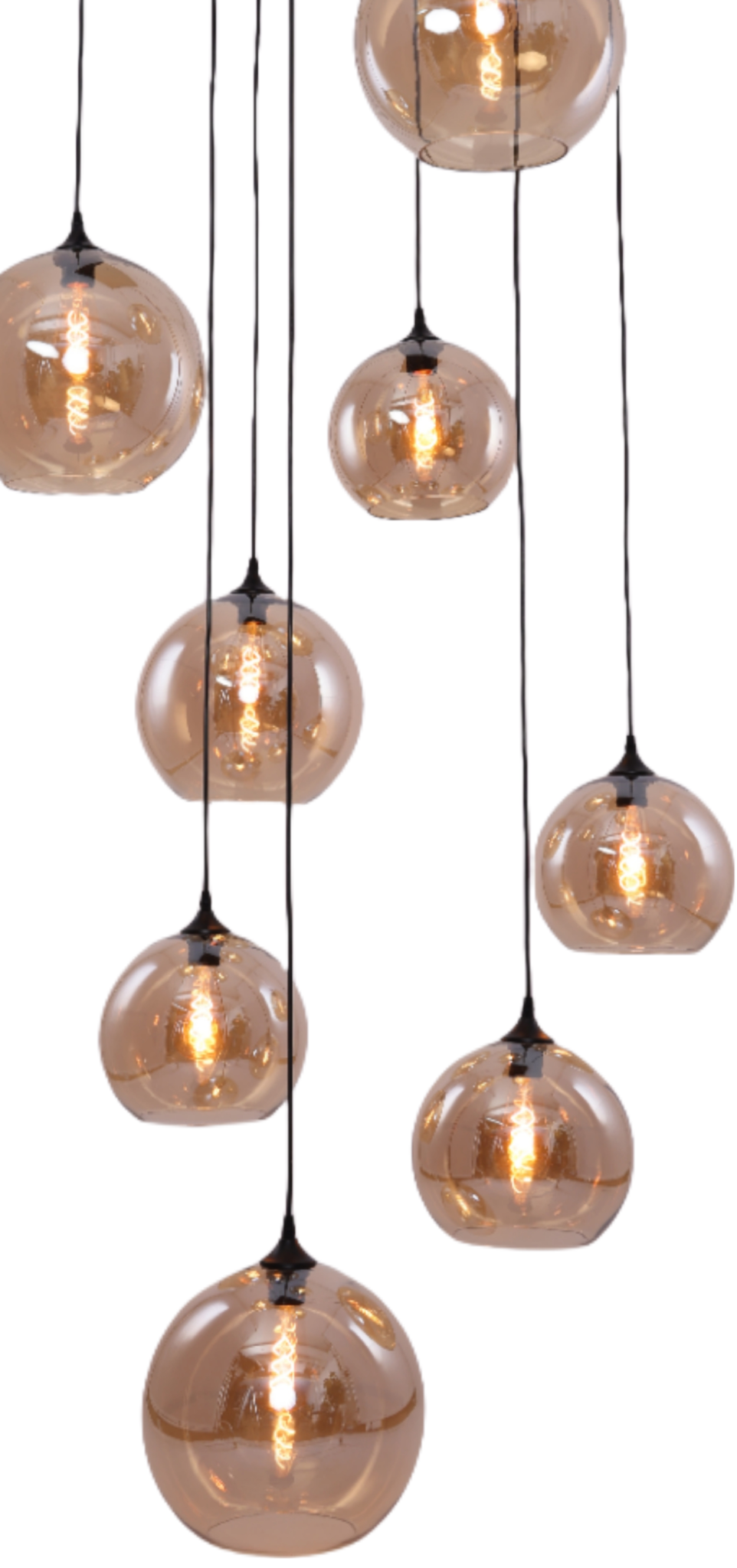 Videlamp Illusion Amberglas 8 lichts D60 x 400 cm