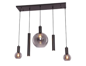 Hanglamp Aura - Zwart - 5 lichts - Rechthoekig