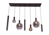 Hanglamp Aura  - Zwart - 7 lichts - Rechthoekig