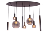Hanglamp Aura  - Zwart - 8 lichts - Ovaal