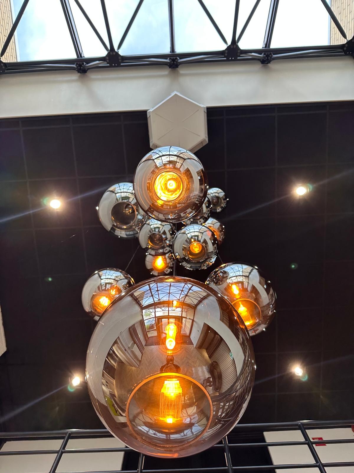 Videlamp Hanglamp smoke Illusion 16 lichts D100 x 400 cm