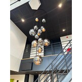 Videlamp Hanglamp smoke Illusion 16 lichts D100 x 400 cm