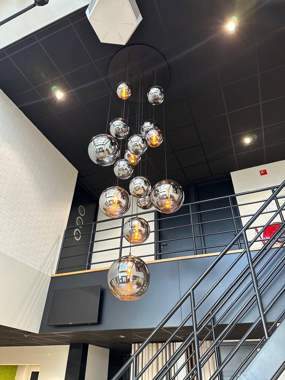 Videlamp Hanglamp smoke Illusion 16 lichts D100 x 400 cm