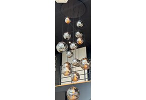 Videlamp Hanglamp smoke Illusion 16 lichts D100 x 400 cm