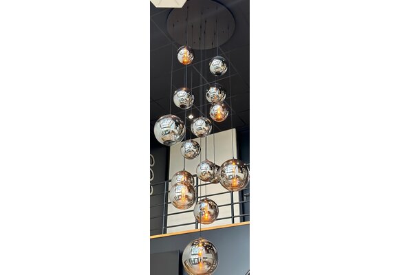 Videlamp Hanglamp smoke Illusion 16 lichts D100 x 400 cm