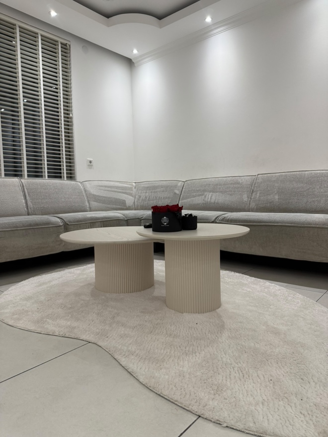 Salontafel Ronda | Gebroken Wit Eiken Fineer - set van 2