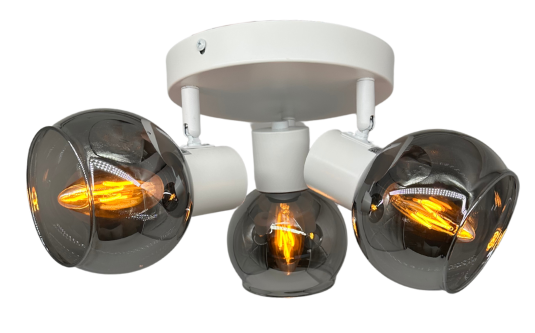 Plafondlamp Empory Smoke glas - 3 lichts  - 35 cm  - Wit