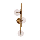 Wandlamp Maxime helder glas | 3 lichts - Goud