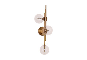 Wandlamp Maxime helder glas | 3 lichts - Goud