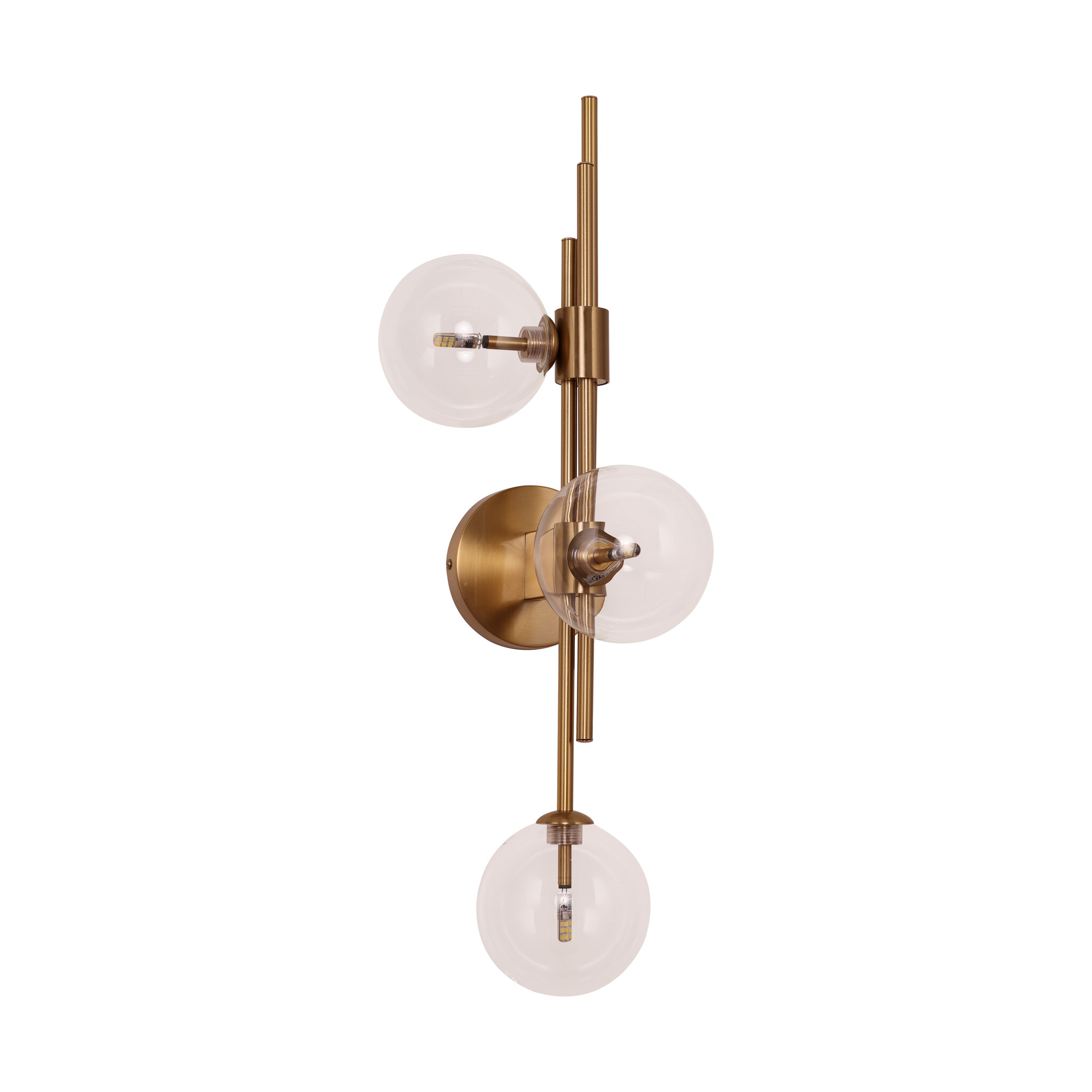 Wandlamp Maxime helder glas | 3 lichts - Goud