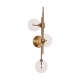 Wandlamp Maxime helder glas | 3 lichts - Goud