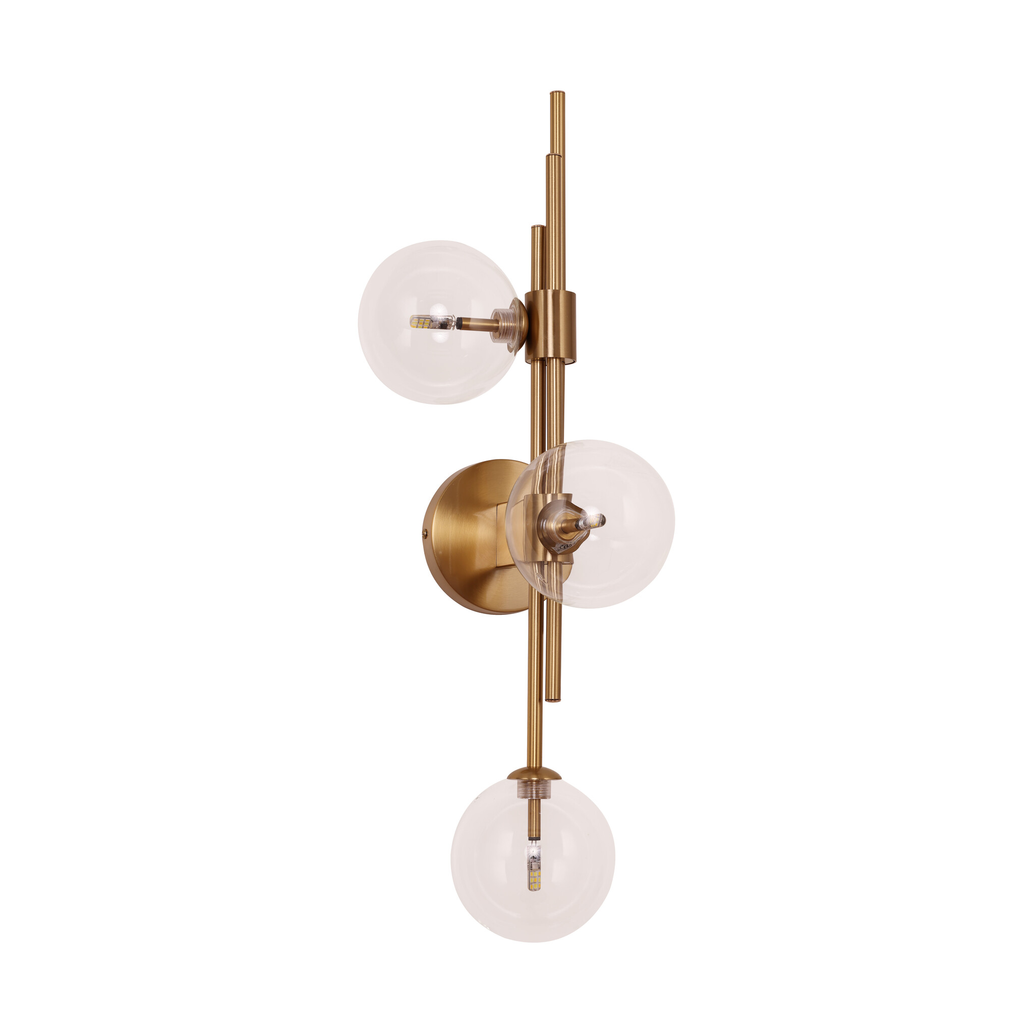 Wandlamp Maxime helder glas | 3 lichts - Goud