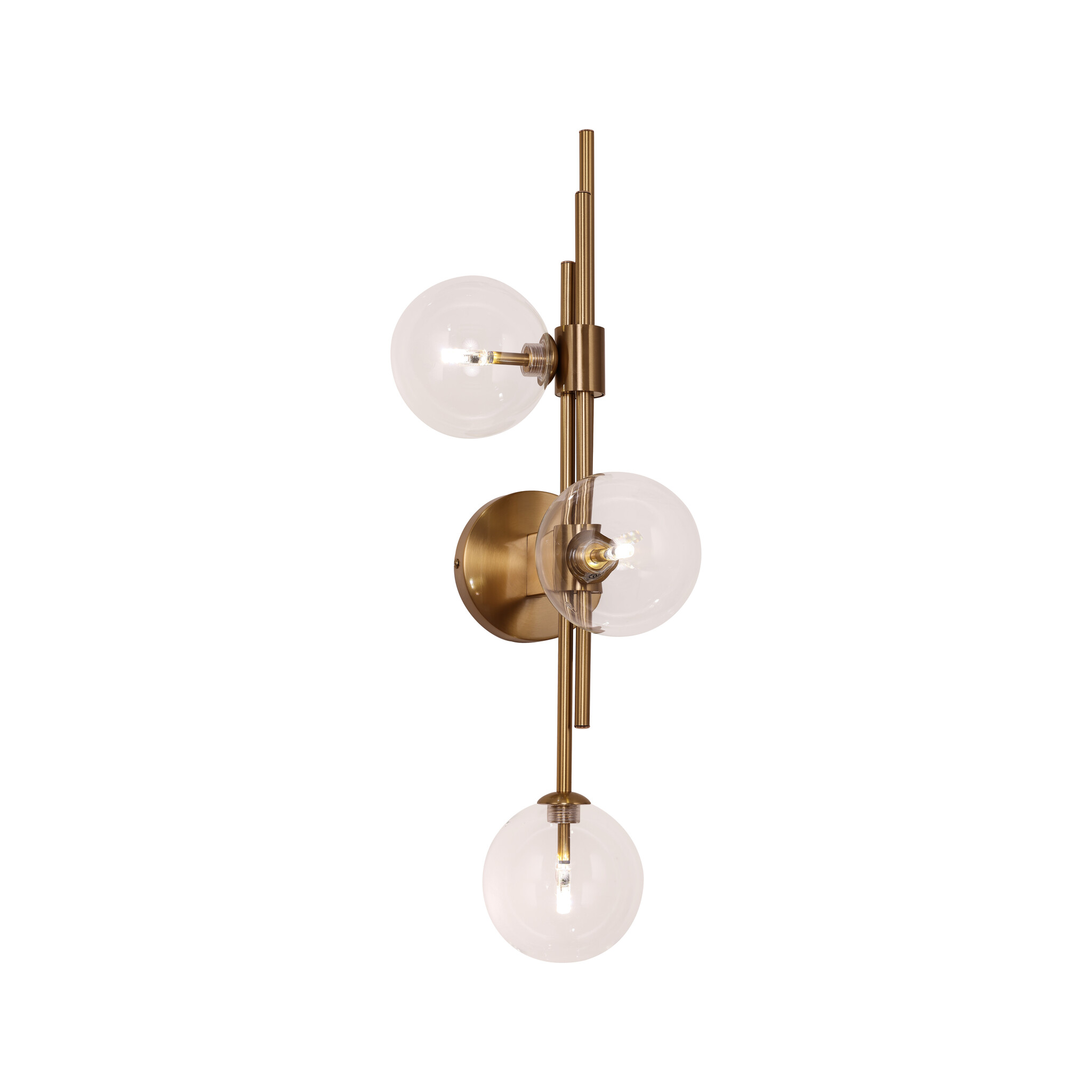 Wandlamp Maxime helder glas | 3 lichts - Goud