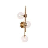 Wandlamp Maxime helder glas | 3 lichts - Goud