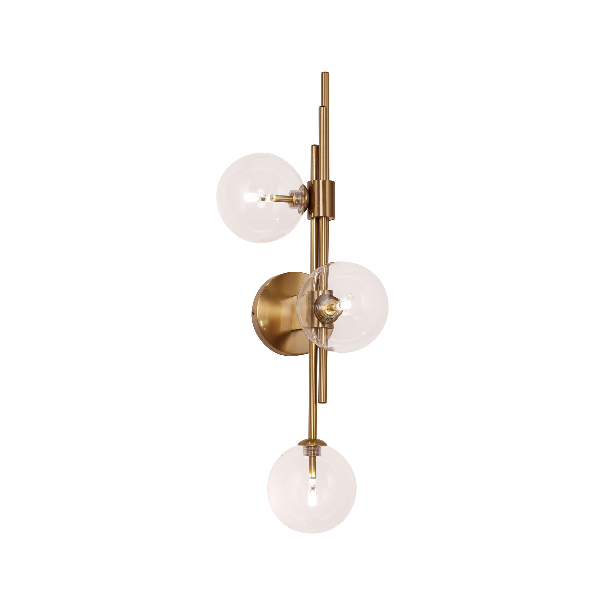 Wandlamp Maxime helder glas | 3 lichts - Goud