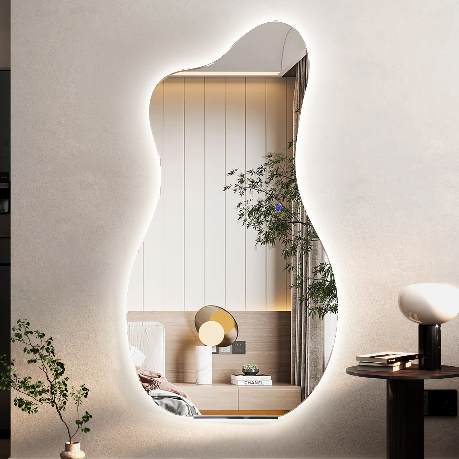 Organische spiegel - met LED-verlichting