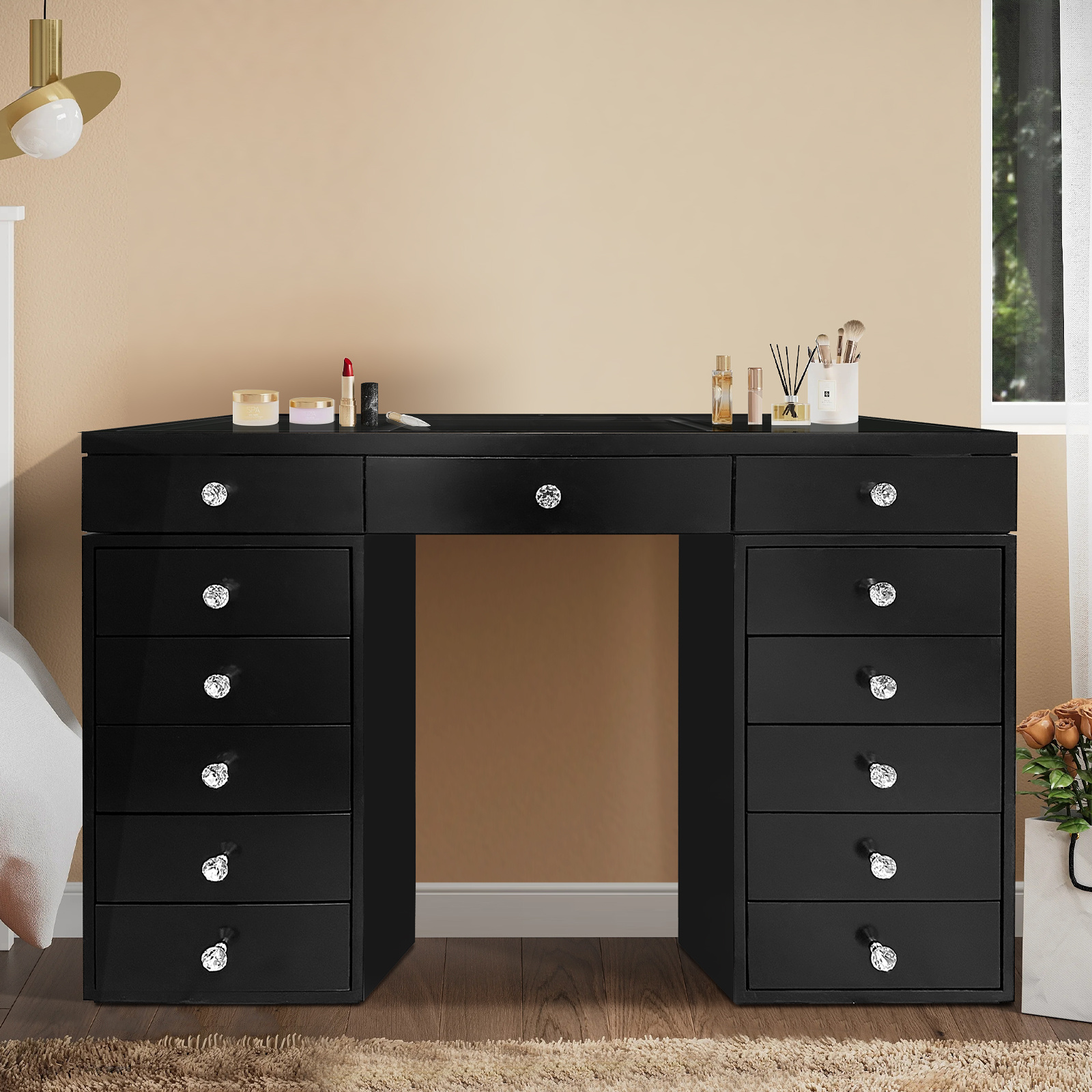 Kaptafel Amore - Zwart - 13 lades